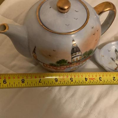 Vintage Maryland Political Gift Hand Painted Annapolis Tea Set / Soup Tureen