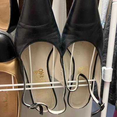 Lot of 9 Pairs Ferragamo Shoes Women's Sz 9, 9.5, 10