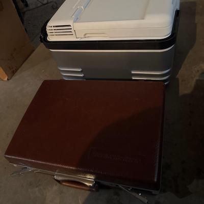 Vintage Samsonite briefcase and Igloo Plentikool cooler
