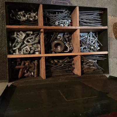 Red metal case with Long screws and bolts