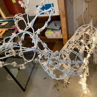 2 white deer decor