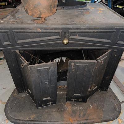 Vintage metal wood-burning stove