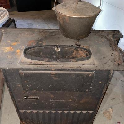 Vintage metal wood-burning stove