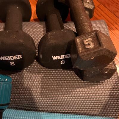 Hand Weights, Yoga Mats, Gym Ball