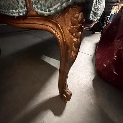 Blue High-Back Sofa w/ Claw Feet (1018FL-RG)