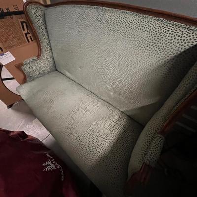 Blue High-Back Sofa w/ Claw Feet (1018FL-RG)