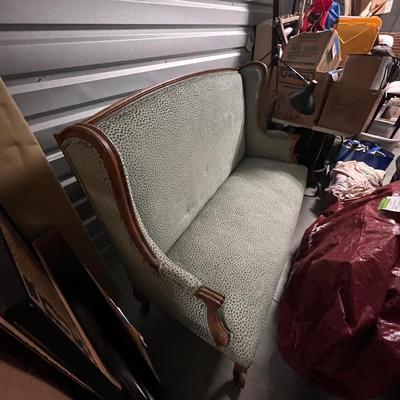 Blue High-Back Sofa w/ Claw Feet (1018FL-RG)