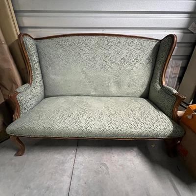 Blue High-Back Sofa w/ Claw Feet (1018FL-RG)