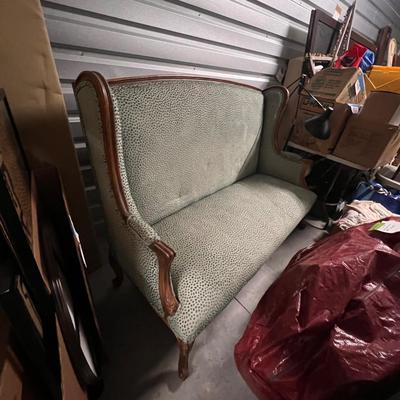 Blue High-Back Sofa w/ Claw Feet (1018FL-RG)