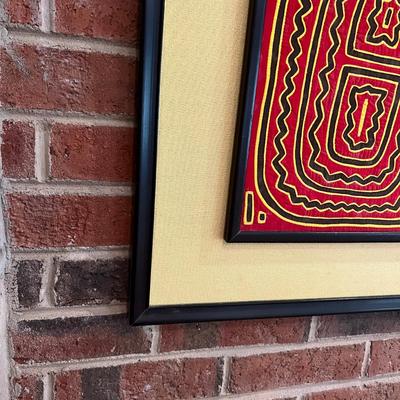 Vintage Framed Panamanian Textile Folk Art