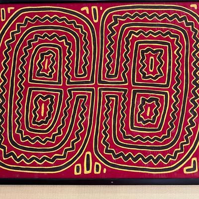Vintage Framed Panamanian Textile Folk Art