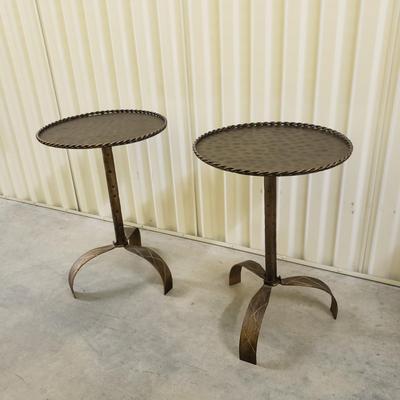 Two Metal-Brass Colored Small Tables (2058B-KD)