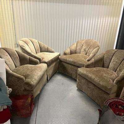 Four Pearson Padded & Upholstered Swivel Chairs (1018FR-MG)