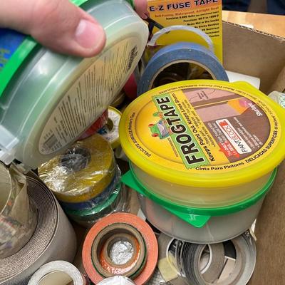 Box of Various rolls of Tapes