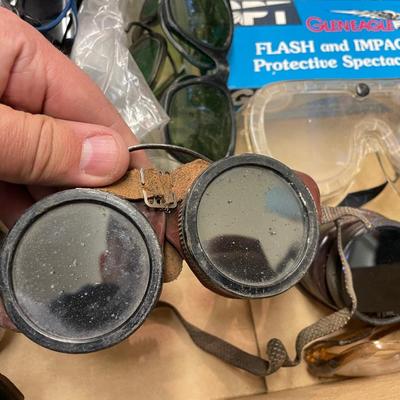 Box of about 15 Sunglasses/Safety Glasses/Welding Goggles