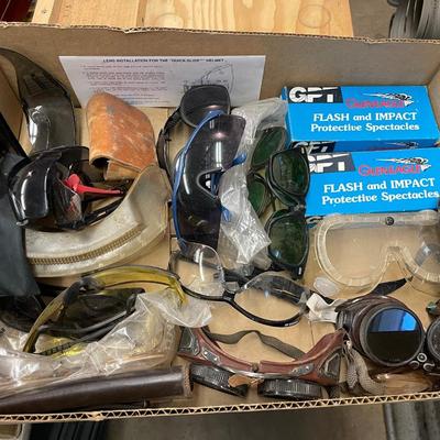 Box of about 15 Sunglasses/Safety Glasses/Welding Goggles