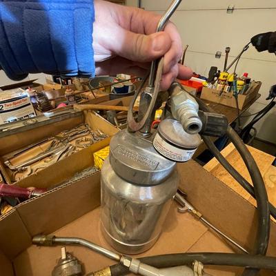Box with 2 Paint Sprayers & other items