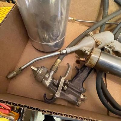 Box with 2 Paint Sprayers & other items