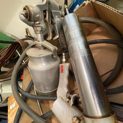 Box with 2 Paint Sprayers & other items