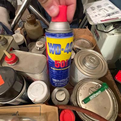 Box of misc. auto sprays/lubricants/Freezemeter/WD40 & More
