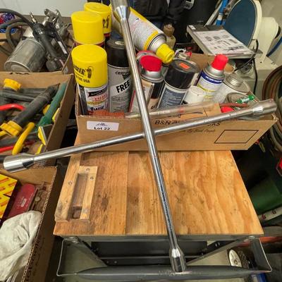 Box of misc. auto sprays/lubricants/Freezemeter/WD40 & More