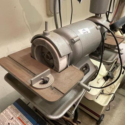 Double bench electric grinder on Baldor pedestal base