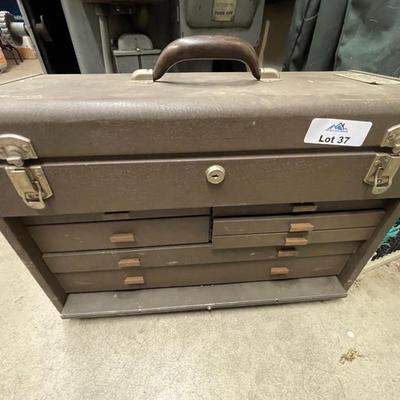 Sale Photo Thumbnail #136: 6 drawers & top full of Lathe Parts & Tools