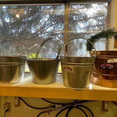 Gavanized Steel buckets x 4