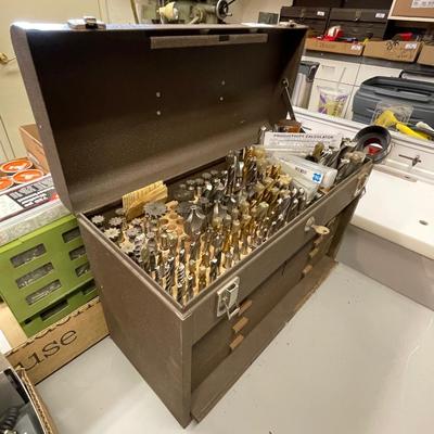 Kennedy Tool Box w/Drill & machine bits
