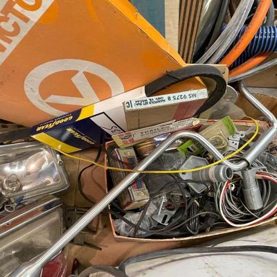 2 Box Lot Auto stuff - Belts/Gaskets/lights/gauge