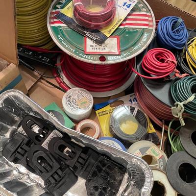 Box lot of Wire & Vtg. Water pump in box