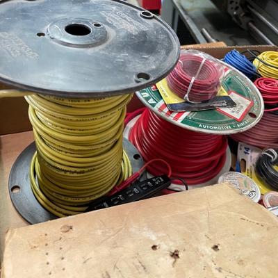 Box lot of Wire & Vtg. Water pump in box