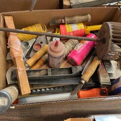 Box of Chalk Lines/Chalk/misc. Drywall tools