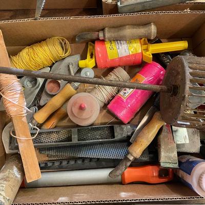 Box of Chalk Lines/Chalk/misc. Drywall tools