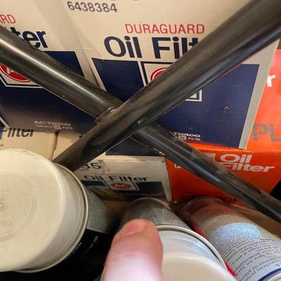 Box of Oil/Filters/Oil Pan/Lug Wrench/bucket/oil filter tool & Auto Supplies