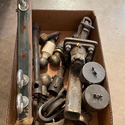 Box of Ball & Trailer Hitches & towing pulleys