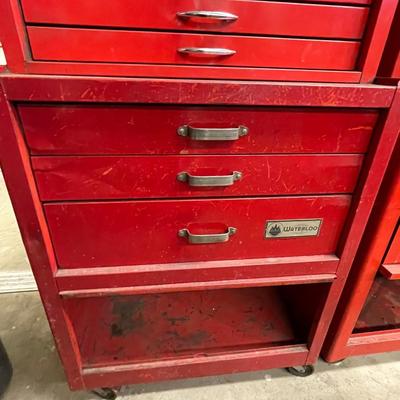WaterLoo Red metal stacking rolling tool boxes