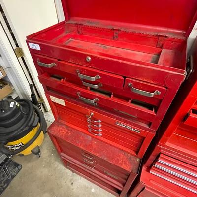 WaterLoo Red metal stacking rolling tool boxes