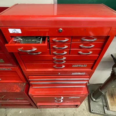 WaterLoo Red Metal Stacked Rolling Tool Boxes