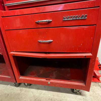 WaterLoo Red Metal Stacked Rolling Tool Boxes