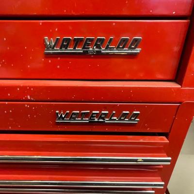 WaterLoo Red Metal Stacked Rolling Tool Boxes