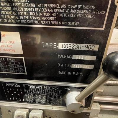 Horizontal Metal Bench Lathe Type CQ6230-900 w/all components
