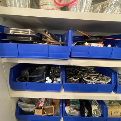 Lot of 30 bins of various hardware - lots here & some large hardware