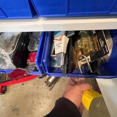 Lot of 30 bins of various hardware - lots here & some large hardware