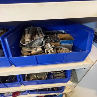 Lot of 30 bins of various hardware - lots here & some large hardware