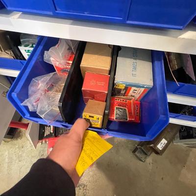 Lot of 30 bins of various hardware - lots here & some large hardware