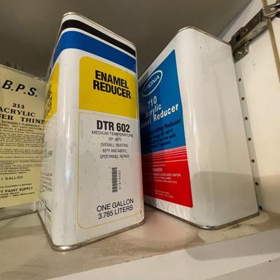 Top shelf of auto paints & enamel reducers