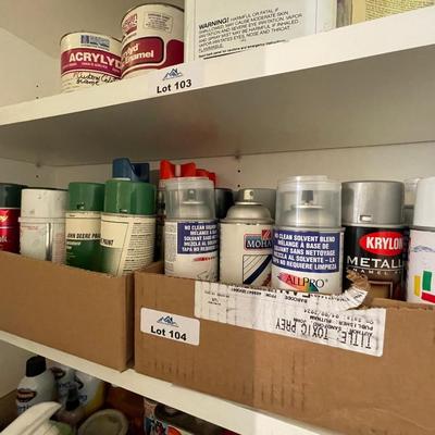 2 Boxes of Spray & marker Paint - Some John Deere paint included