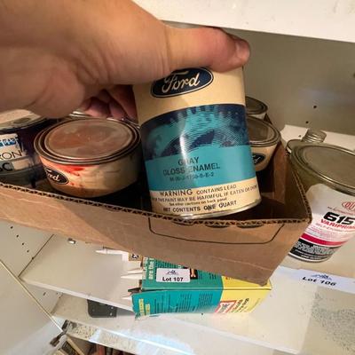 Entire shelf of auto paints