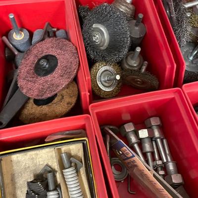 Box of Grinding/sanding brushes & wheels
